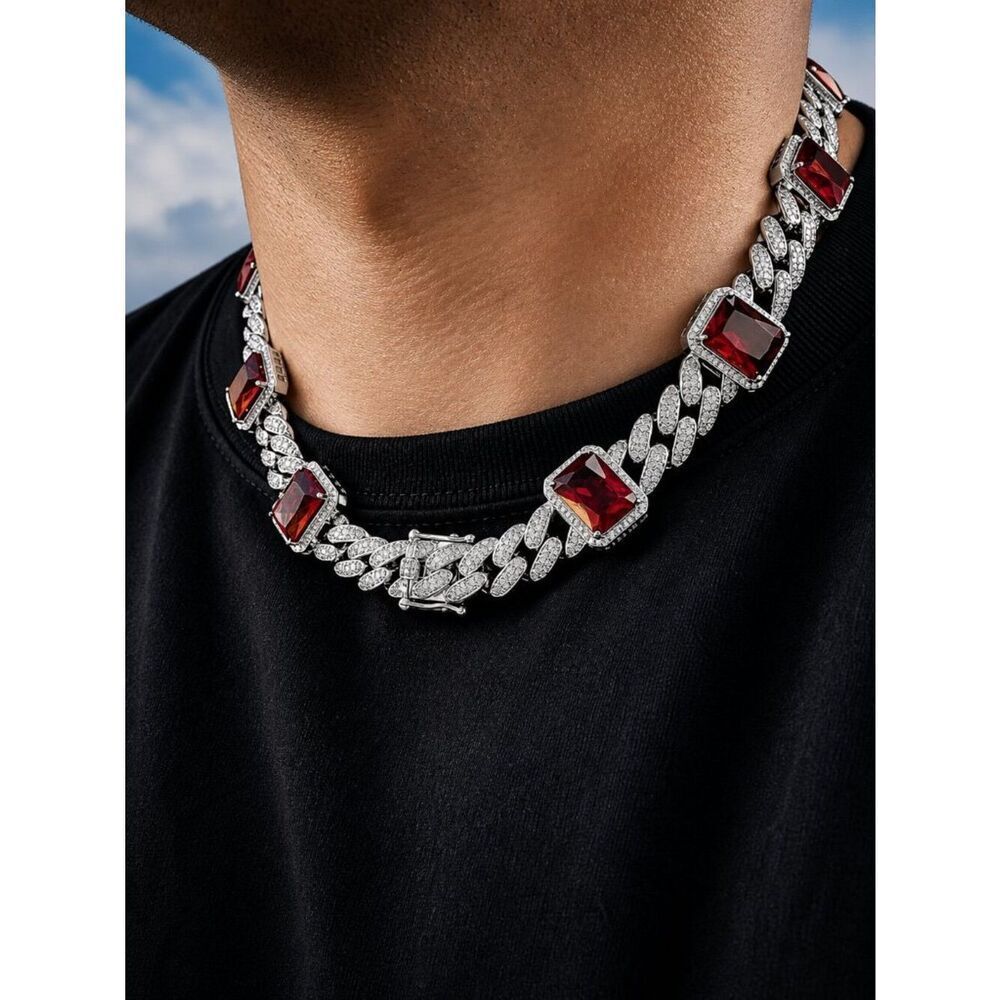 Diamond & Ruby Cuban Link Chain